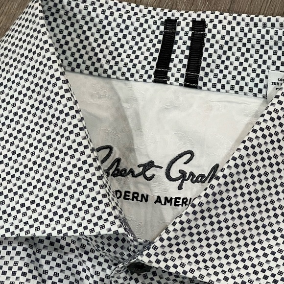 Robert Graham XL TG Speckled Black Pattern Dress Button Front Shirt Lux - Picture 6 of 9